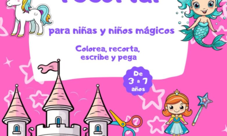 Libro: Aprende a recortar para niñas y niños mágicos por Rainbow Sloth Craft