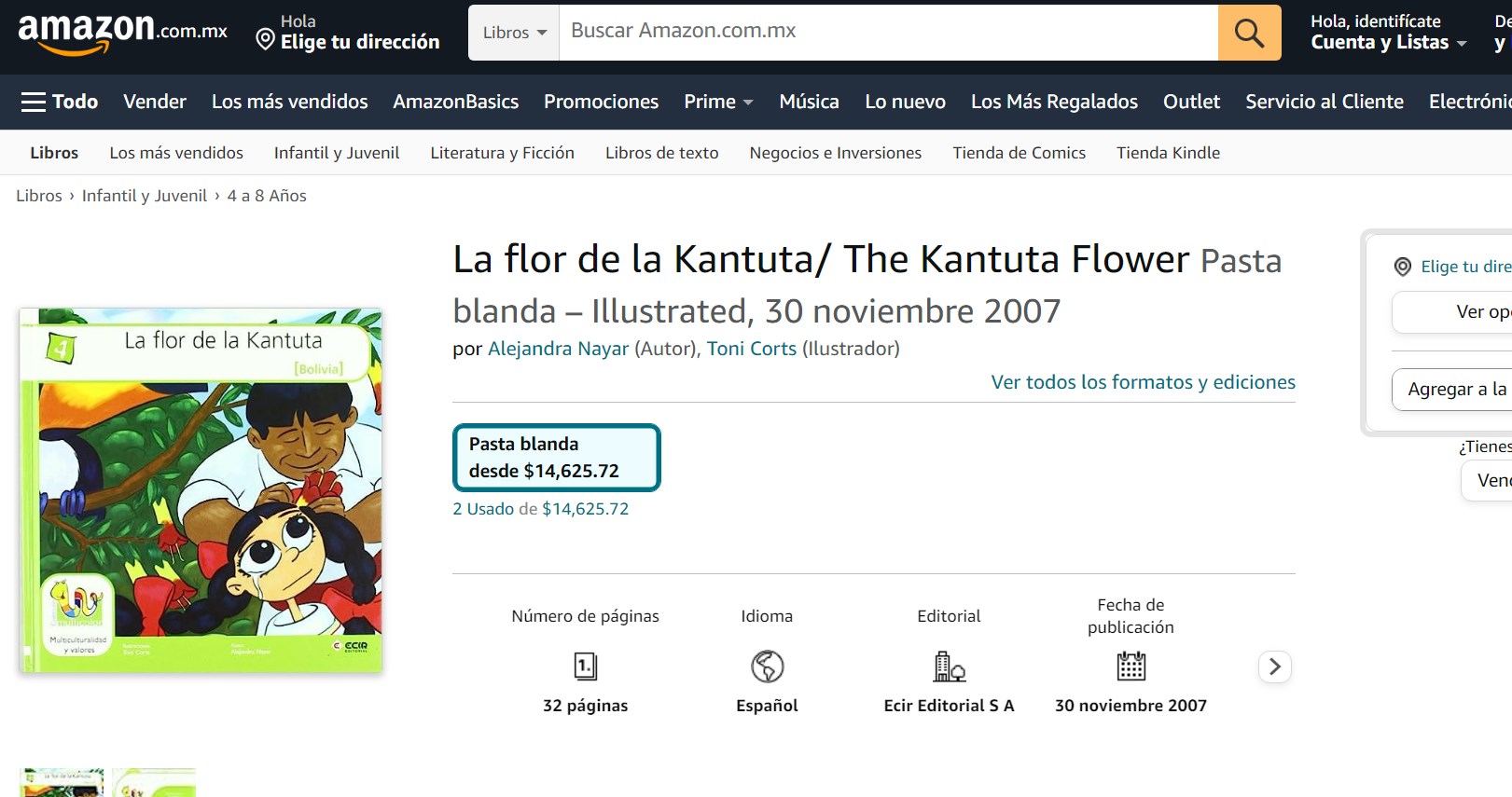 Libro:La flor de la Kantuta Bolivia por Alejandra Nayar