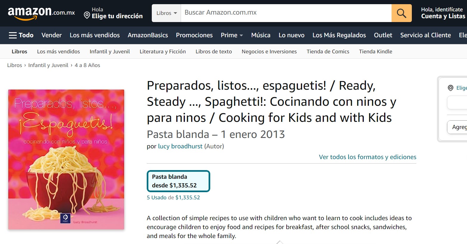 Libro: ¡Preparados, listos..., espaguetis! Cocinando con niños y para niños por Lucy Broadhurst