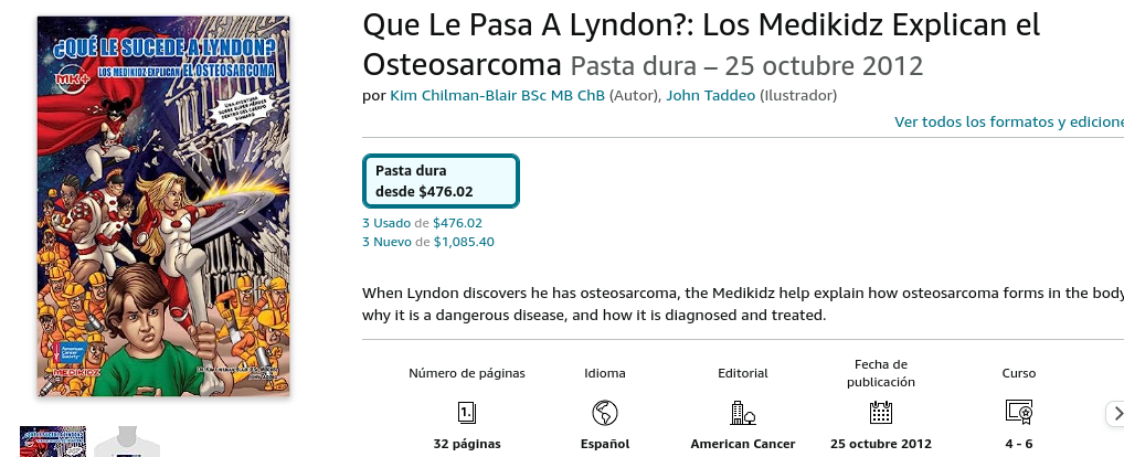 Libro: ¿Qué le sucede a Lyndon? Los Medikidz Explican el Osteosarcoma por Kim Chilman Blair