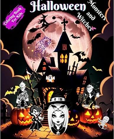 Libro: Halloween monsters and witches - Coloring book for kids por Oscarel