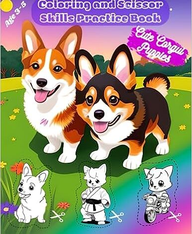 Libro: Coloring and scissors skills practice book- Cute corgi puppies por Oscariel