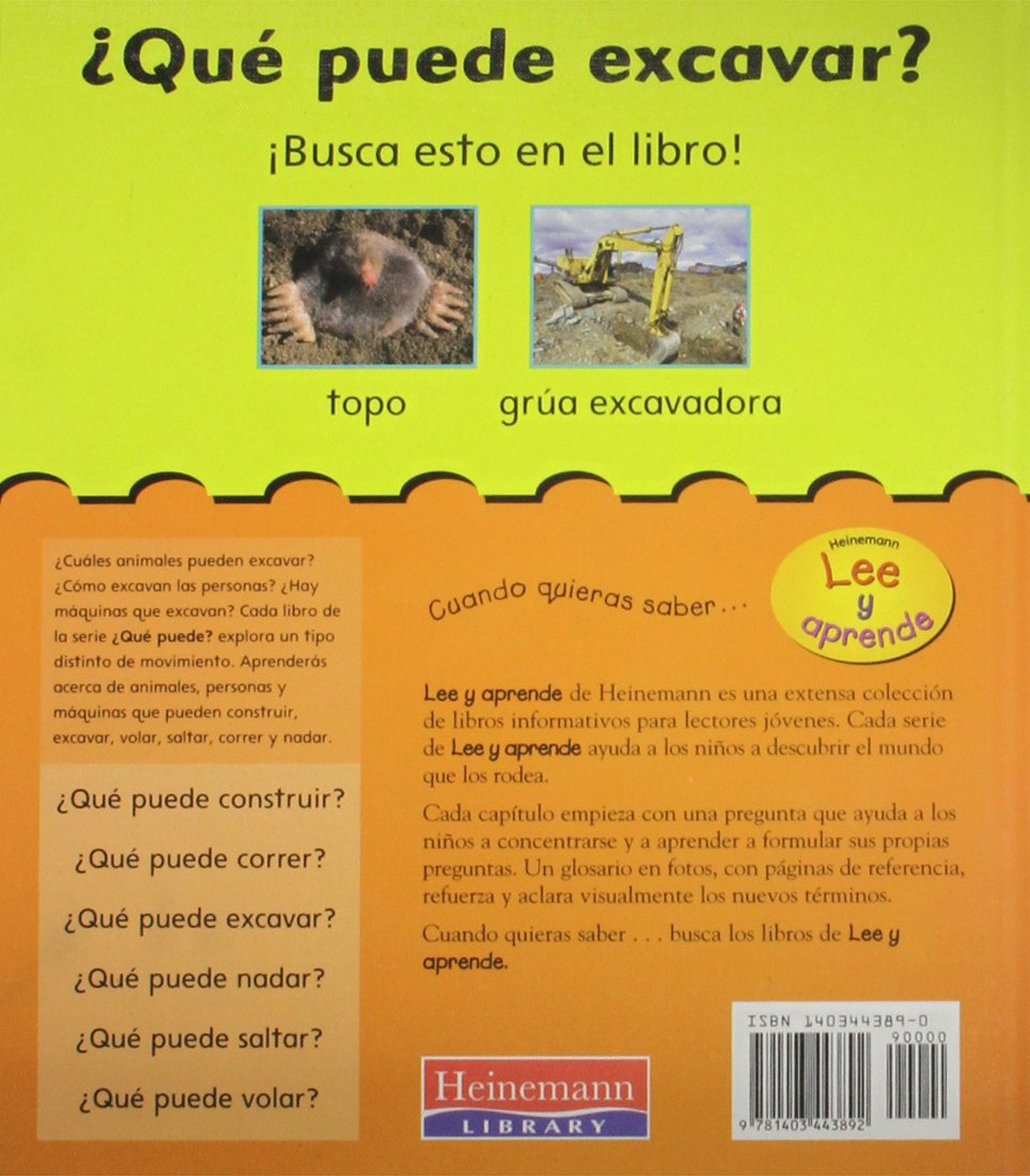 Libro: ¿Qué Puede Excavar? Lee y aprende por Patricia Whitehouse