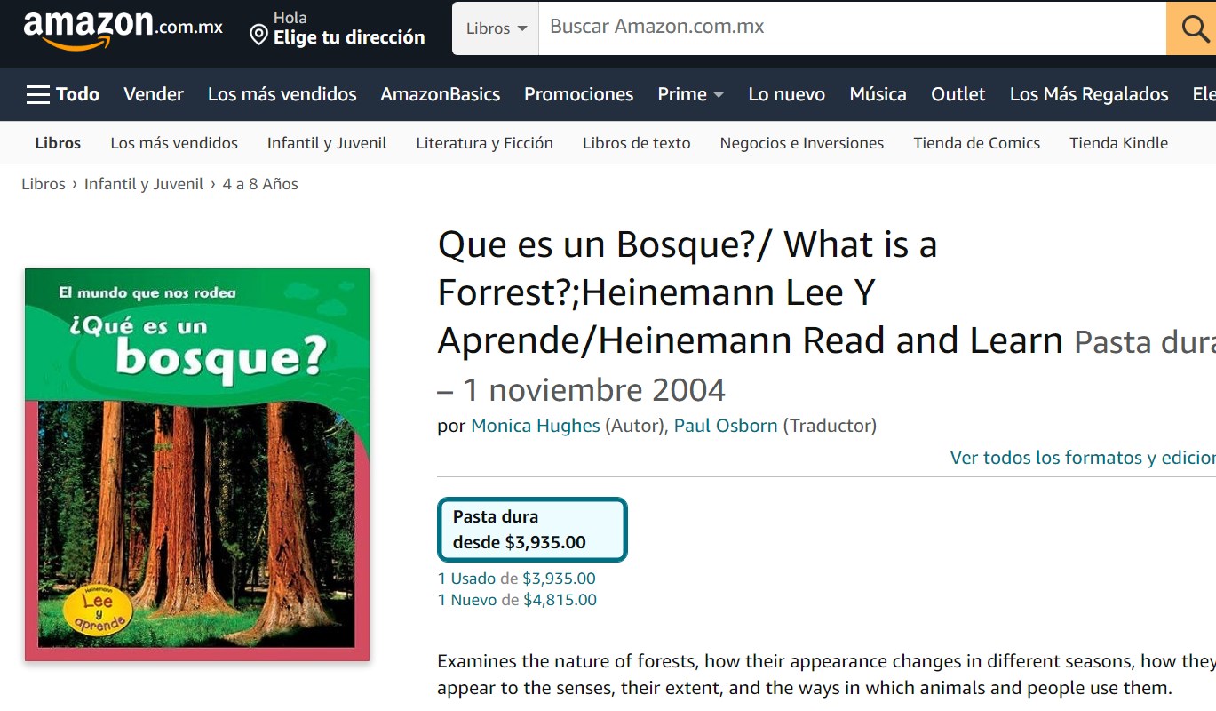 Libro: ¿Qué es un Bosque? El mundo que nos rodea por Monica Hughes