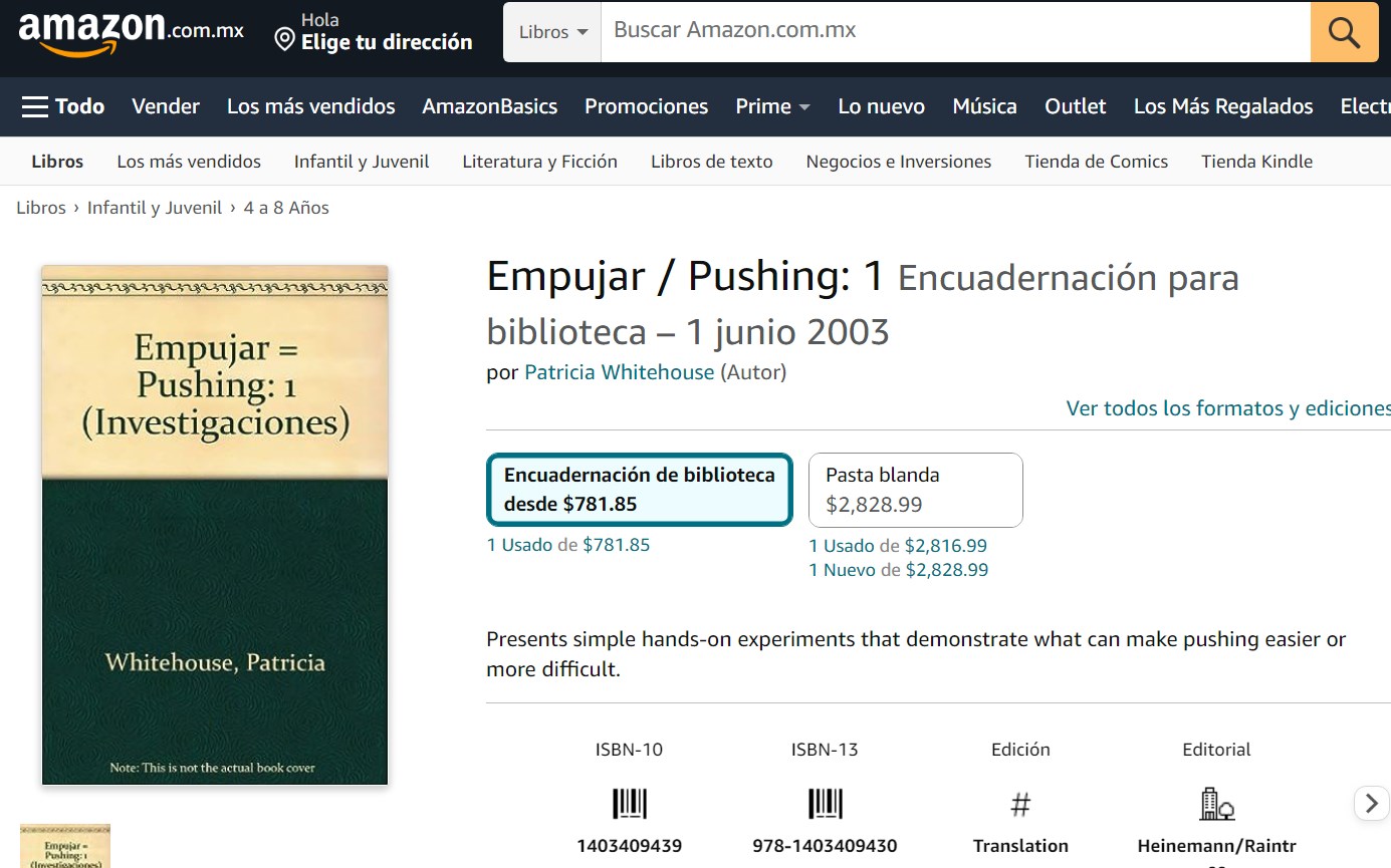 Libro: Empujar / Pushing Lee y aprende por Patricia Whitehouse