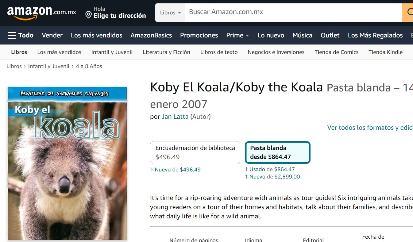 Libro: Koby El Koala: Familias de Animales salvajes por Jan Latta
