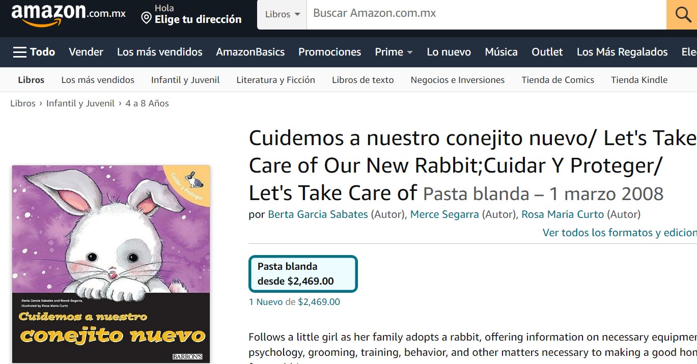Libro: Cuidemos a nuestro conejito nuevo: Cuidar Y Proteger por Berta García Sabatés 
