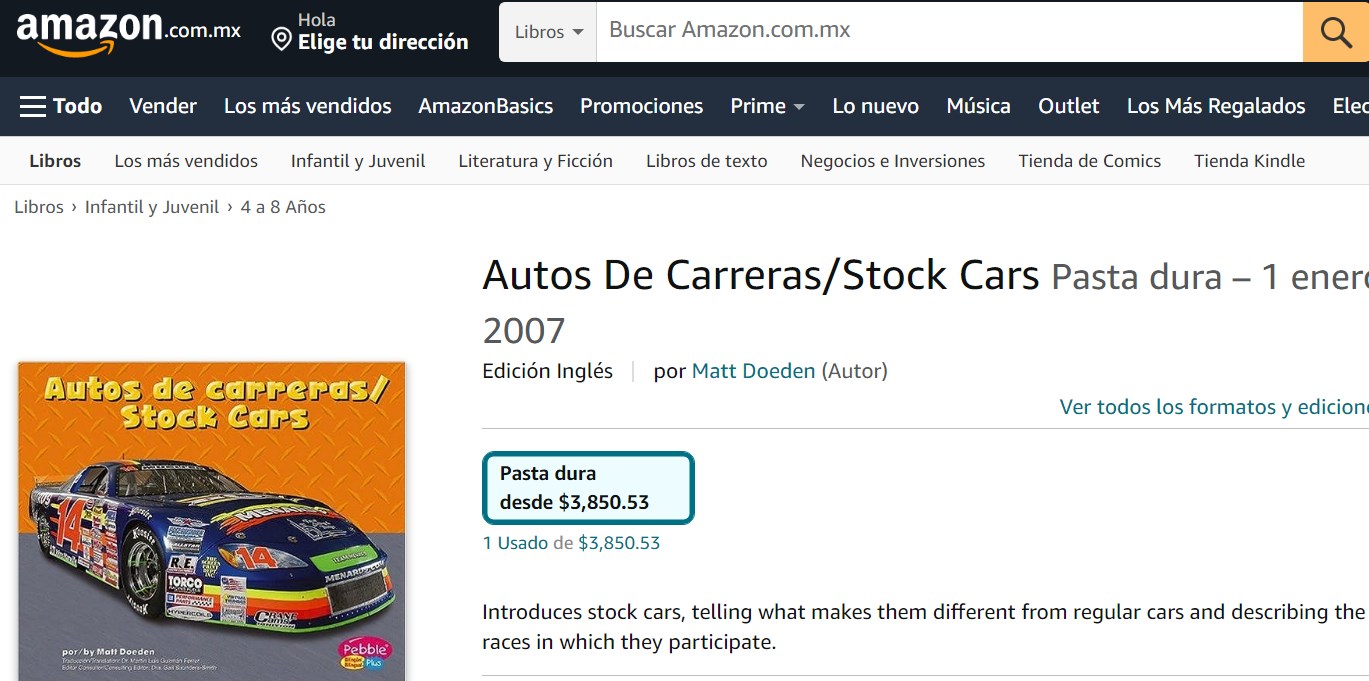 Libro: Autos De Carreras/Stock Cars por Matt Doeden