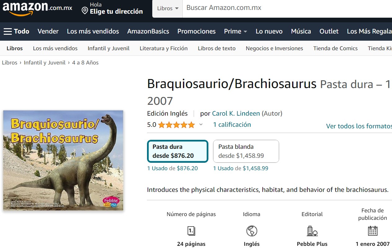 Libro: Braquiosaurio/Brachiosaurus por Carol K. Lindeen