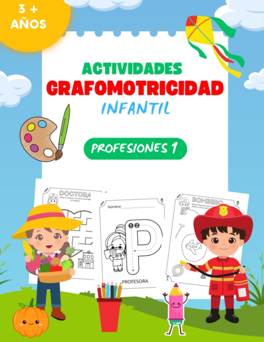 Libro: Actividades Grafomotricidad Infantil - Profesiones 1 por Nuria Cardeñosa
