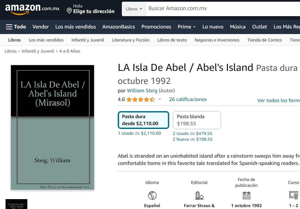 Libro: La Isla De Abel por William Steig