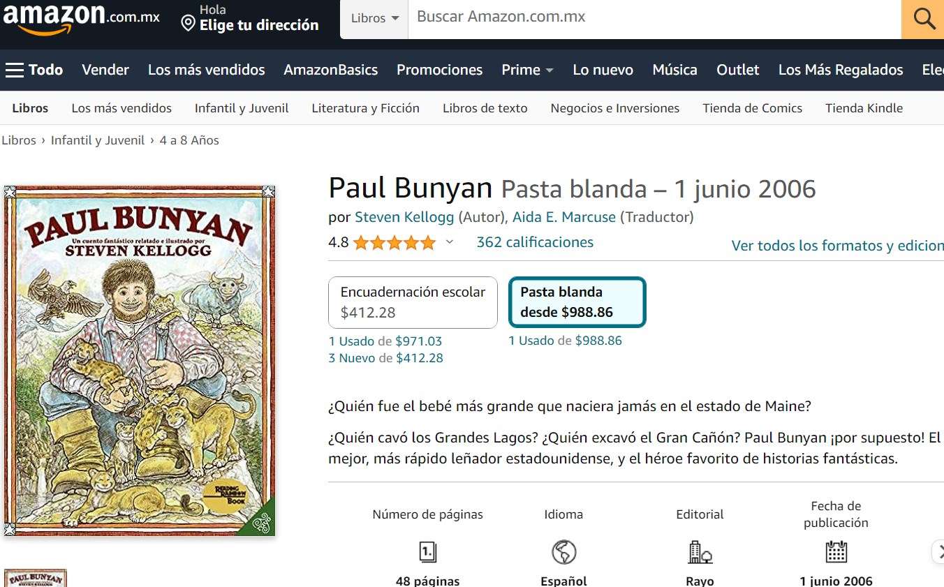 Libro: Paul Bunyan: Un cuento fantástico por Steven Kellogg