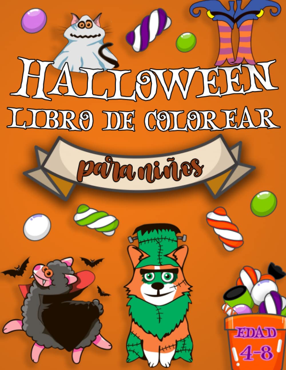 Libro: Halloween - Libro de colorear para niños de edad 4-8 años por David & Sons