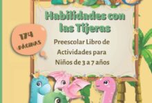 Libro: Cortar y Pegar con Dino, Habilidades con las Tijeras - Preescolar Libro de Actividades para Niños de 3 a 7 años por Monica F