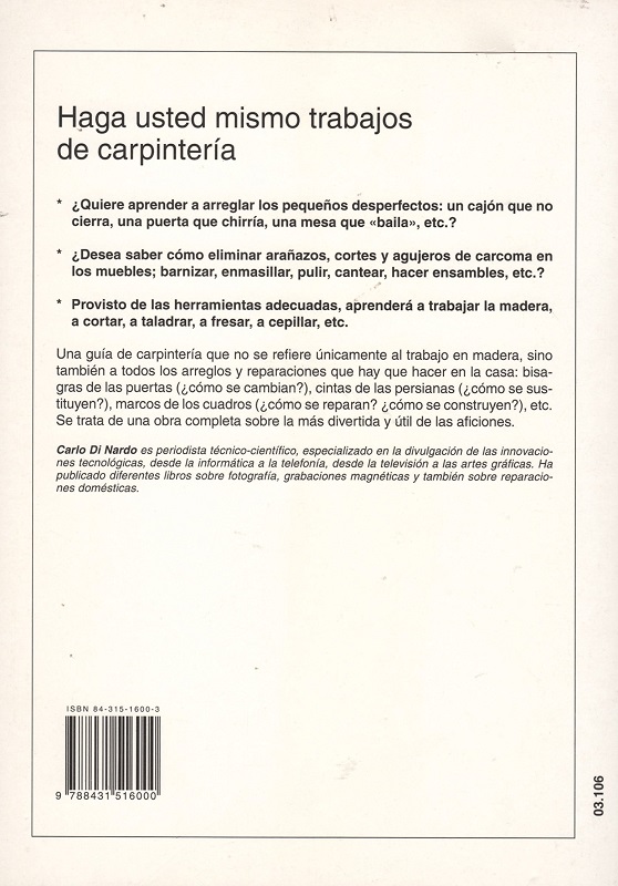 Guía Haga Usted Mismo Trabajos de Carpintería por Carlo Di Nardo