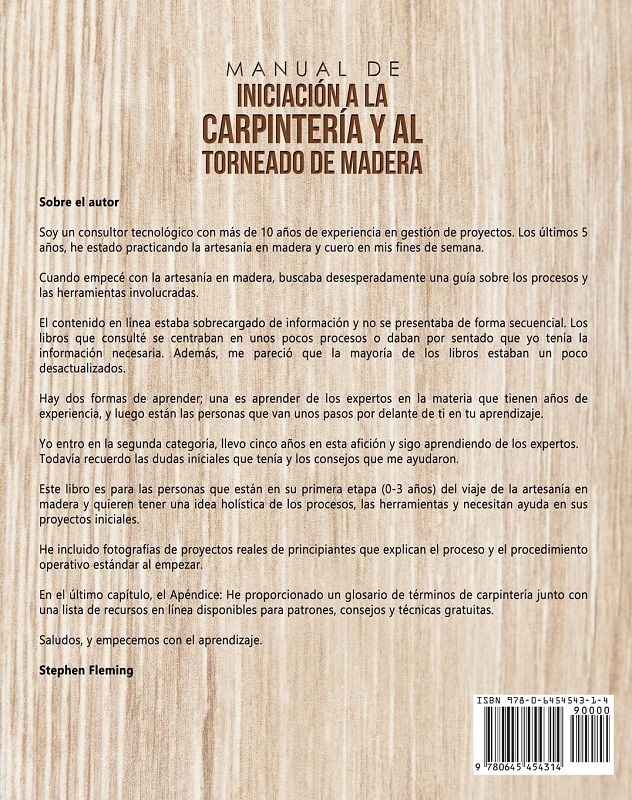 Libro Manual de iniciación a la carpintería y al torneado de madera, por Stephen Fleming