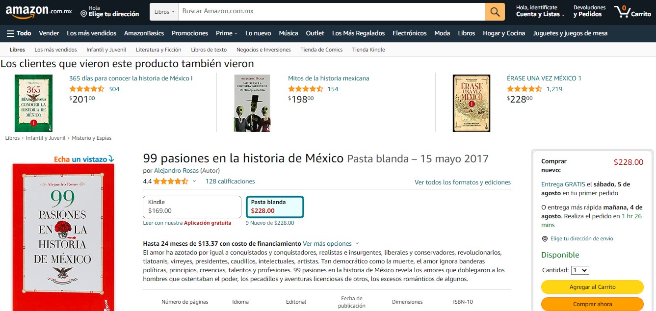 Libro: 99 pasiones en la historia de México por Alejandro Rosas